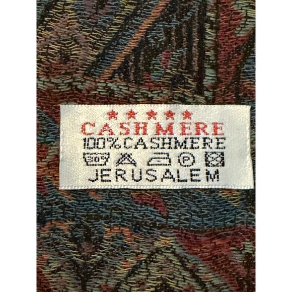 Jerusalem 100% Cashmere Scarf Wrap Paisley Fringe Luxury 27x72 - Picture 5 of 8